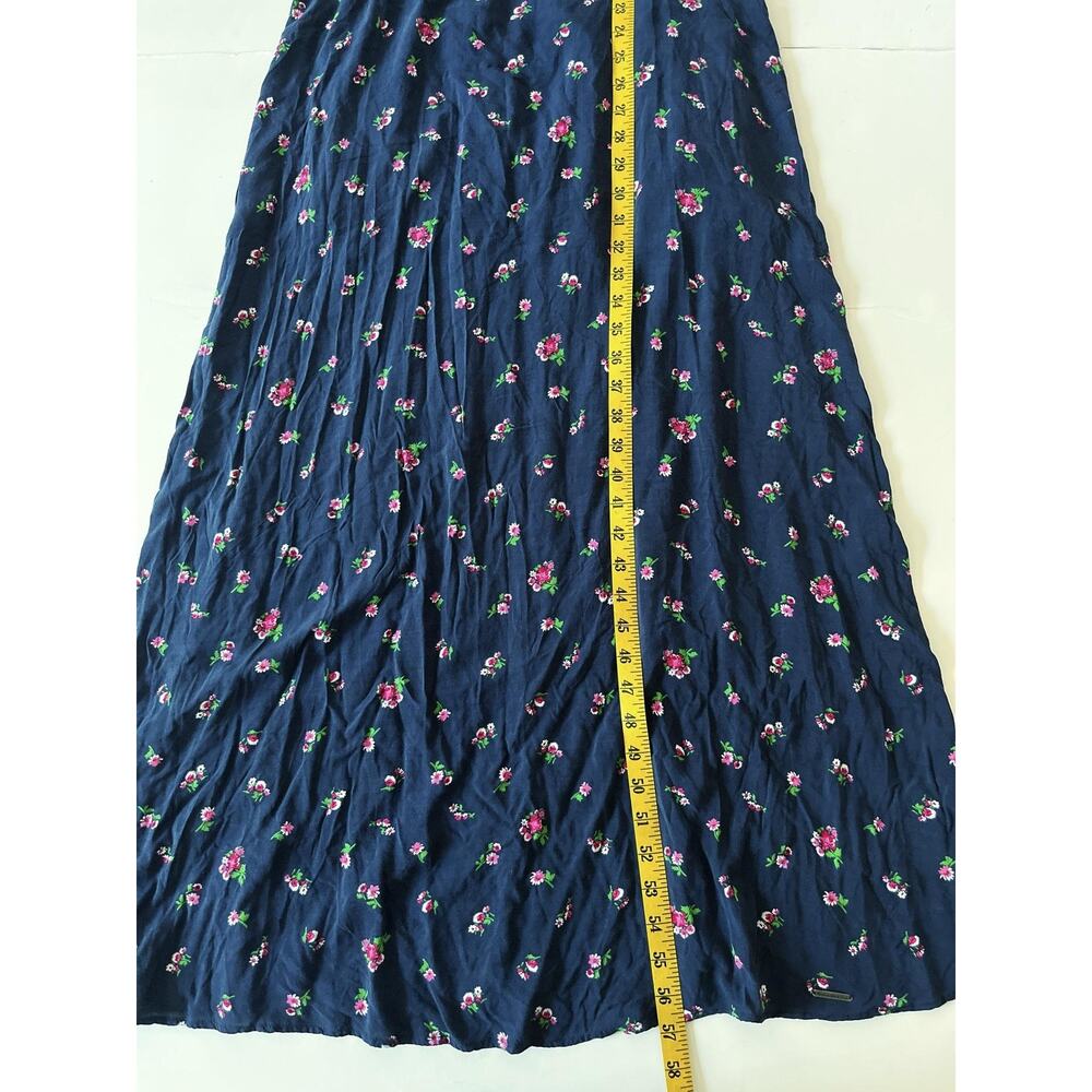 Abercrombie & Fitch Dress Womens M Blue Floral Maxi Sundress Lined Strappy - Picture 5 of 8